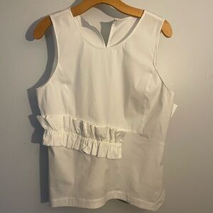 Unbranded Sleeveless Cotton Ruffled blouse L NWOT